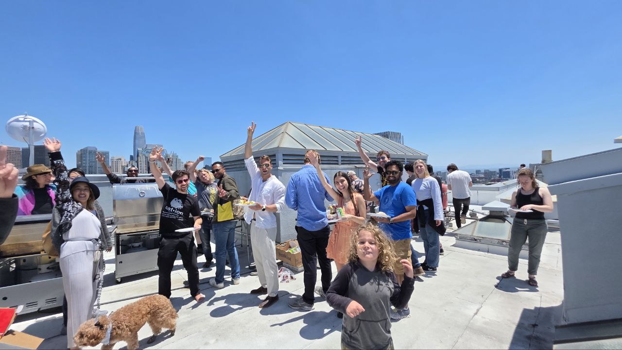 Rooftop lunch celebration